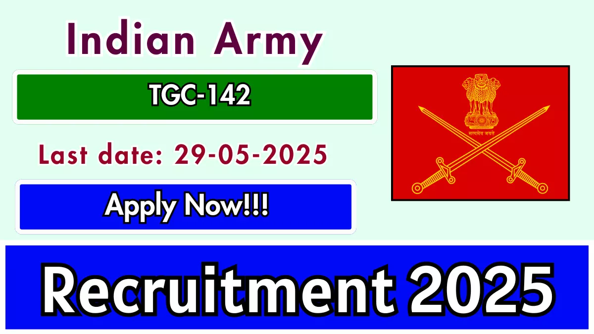 भारतीय सैन्य TGC 142 भरती 2025 – ऑनलाइन अर्ज करा